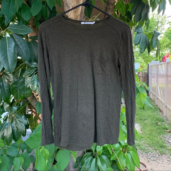 T by Alexander Wang Tops - T Alexander Wang green long sleeve top!